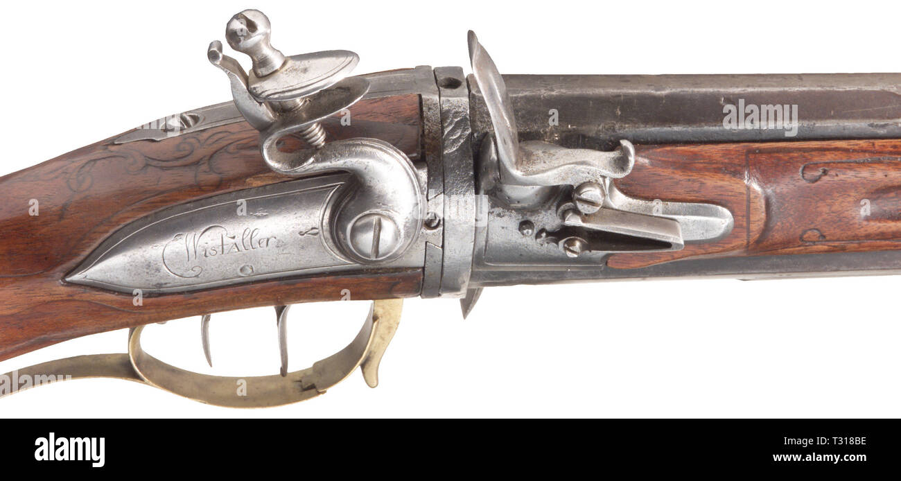 Bracci lunghi, wender flintlock rifle, Georg Wistaler, Olmütz, circa 1780, Additional-Rights-Clearance-Info-Not-Available Foto Stock