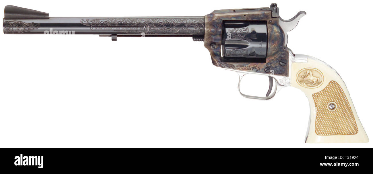 Armi di piccolo calibro, revolver Colt nuova frontiera Buntline, calibro .22, Editorial-Use-solo Foto Stock