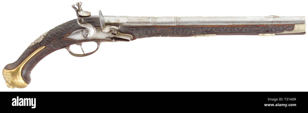 Piccole armi, pistole, flintlock pistola calibro 15 mm, Balkan-Turkish, circa 1830, Additional-Rights-Clearance-Info-Not-Available Foto Stock