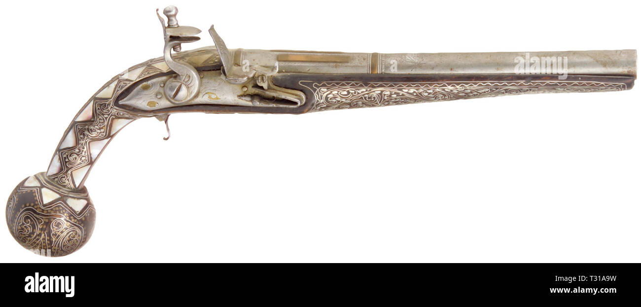 Piccole armi, pistole, flintlock pistola calibro 15 mm, ottomani, xx secolo, Additional-Rights-Clearance-Info-Not-Available Foto Stock