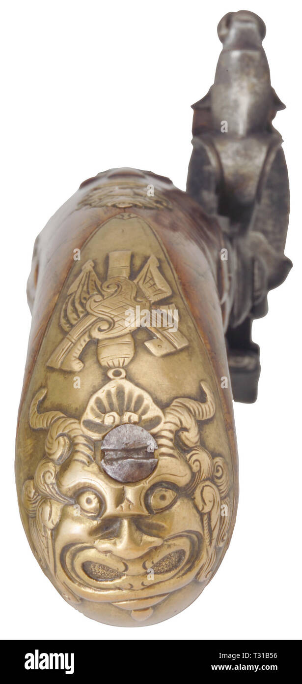 Piccole armi, pistole, flintlock pistol, Francese, circa 1760, dettaglio Additional-Rights-Clearance-Info-Not-Available Foto Stock