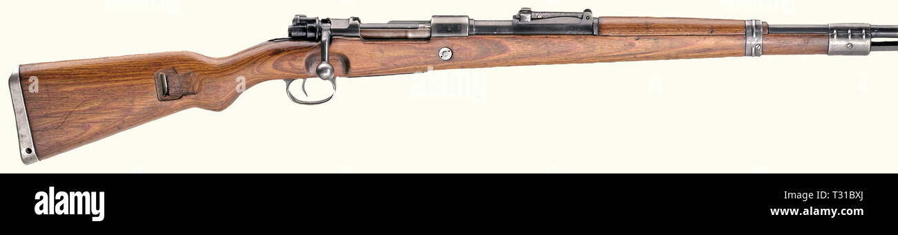 Armi di servizio, Germania fino al 1945, carabina K 98 K, Codice 42 - 1939, calibro 8 x 57, il numero 1157, Editorial-Use-solo Foto Stock
