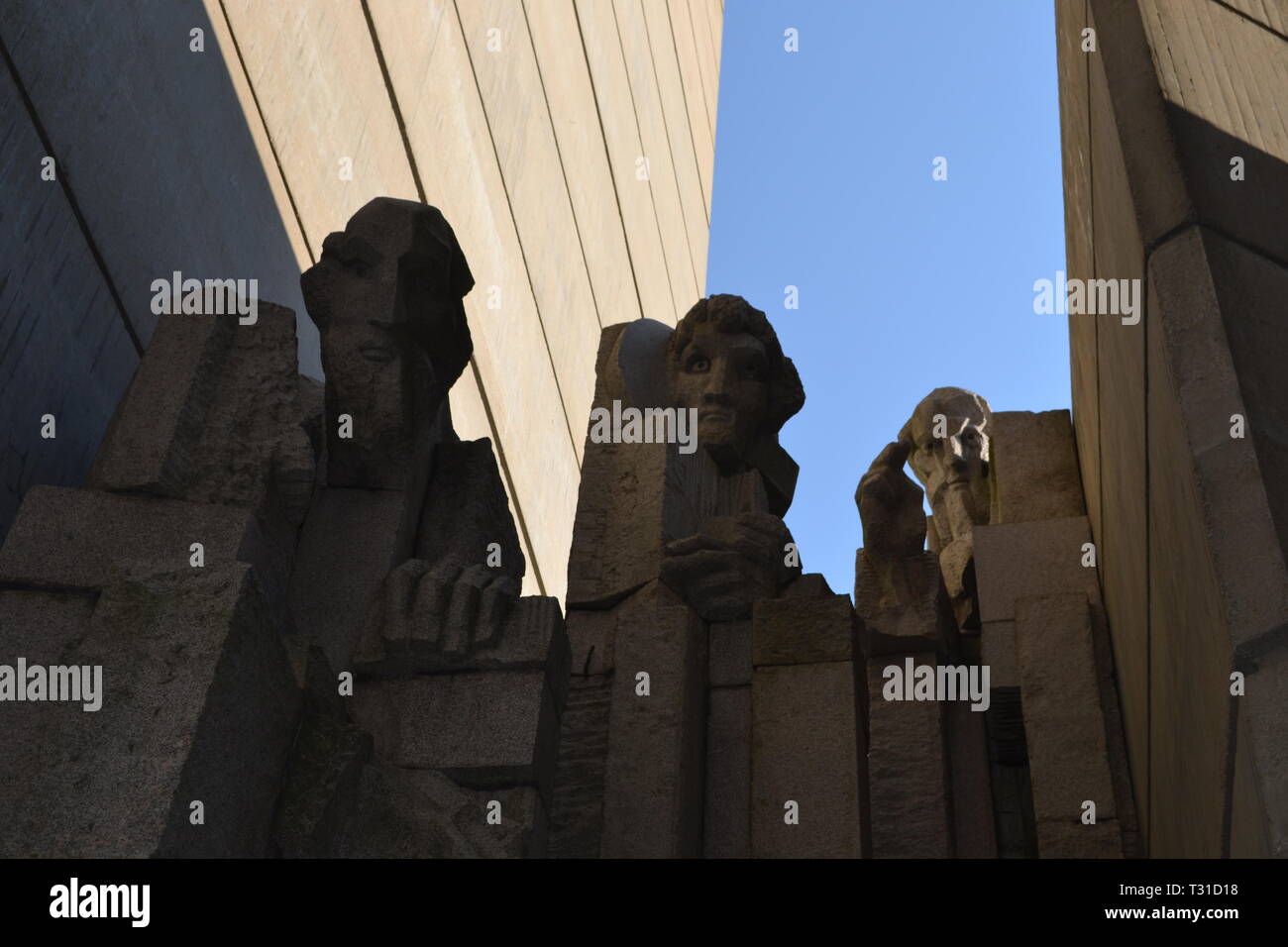 I fondatori dello Stato bulgaro monumento nei pressi di Shumen, Bulgaria Foto Stock