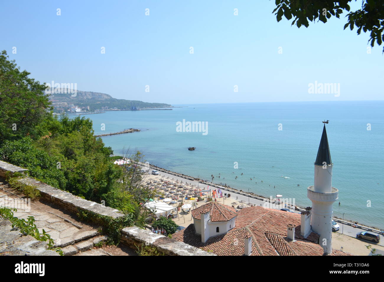 Estate Palazzo della Regina Marie & Giardini Botanici, Balchik Bulgaria, completato nel 1926 da re Ferdinando di Romania per sua moglie inglese Regina Marie Foto Stock