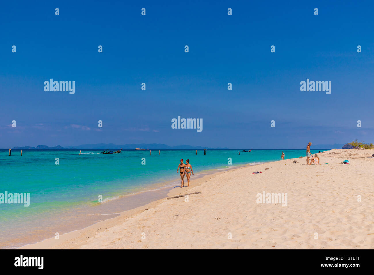 Febbraio 2019. Ko Lipe Thailandia. Una vista della spiaggia di Ko Lipe a Ko Tarutao national park in Thailandia Foto Stock