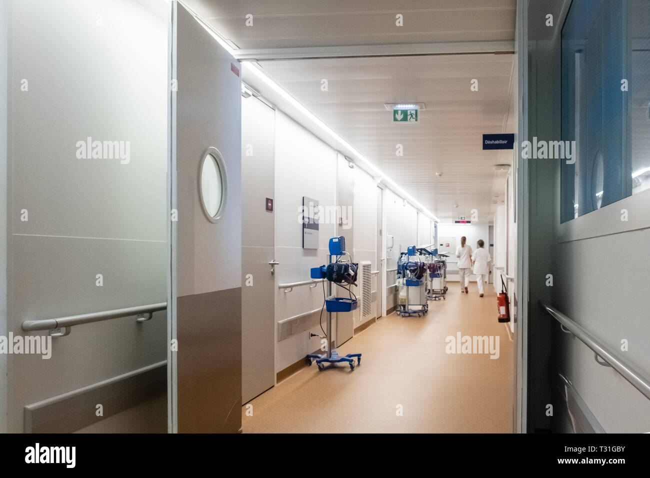 I corridoi di Edouard Herriot Hospital di Lione Foto Stock