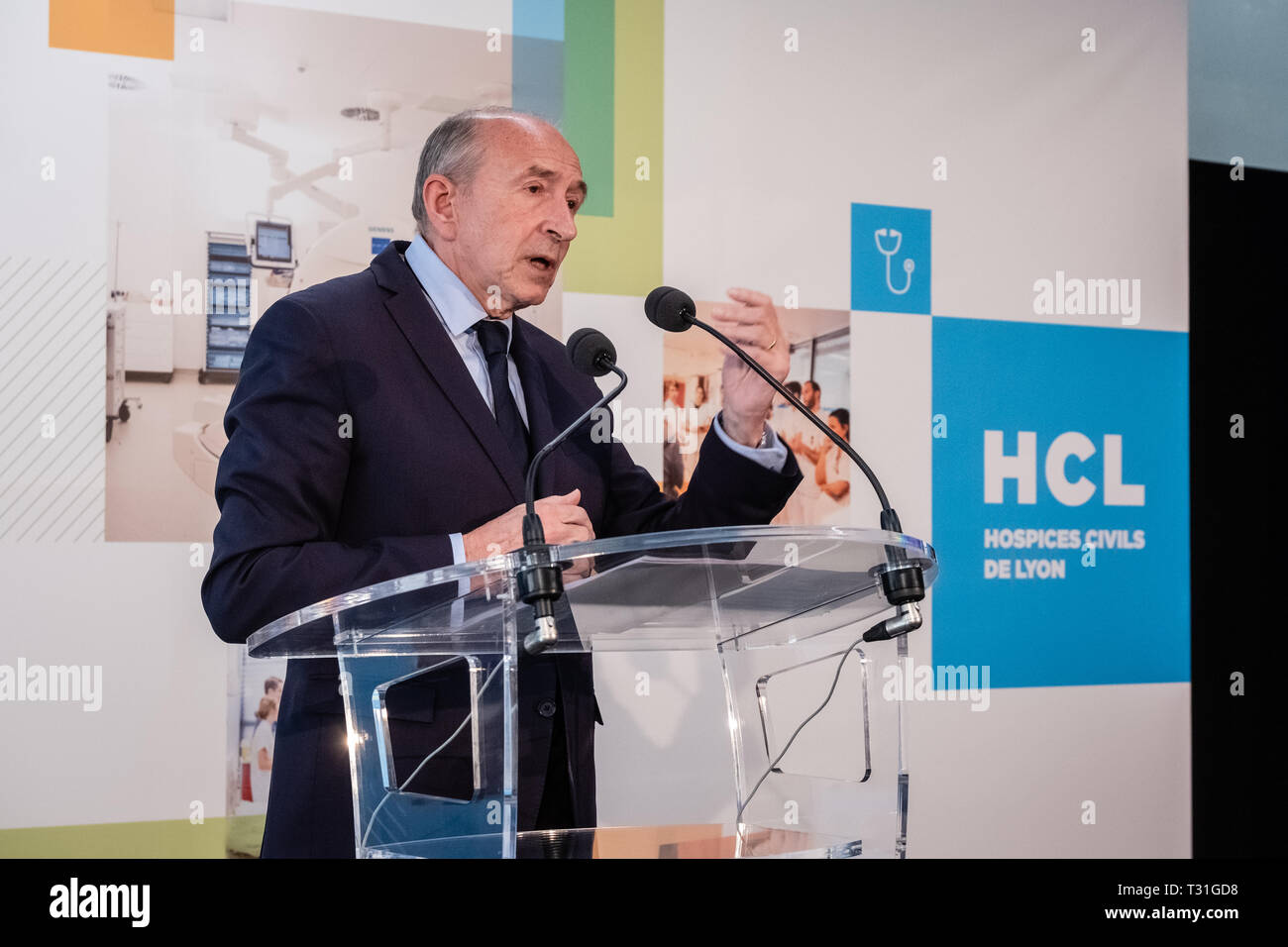 Gérard Collomb, sindaco di Lione Foto Stock