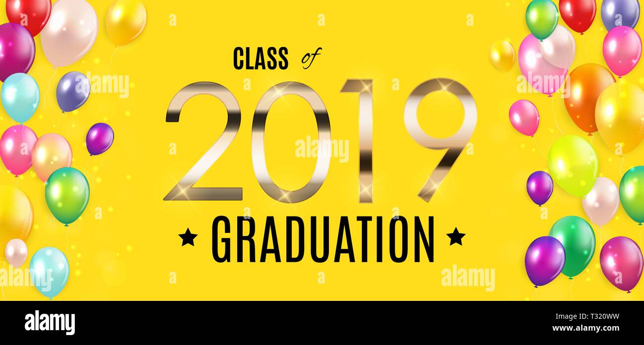 Congratulazioni per la laurea 2019 Classe sfondo illustrazione vettoriale Illustrazione Vettoriale