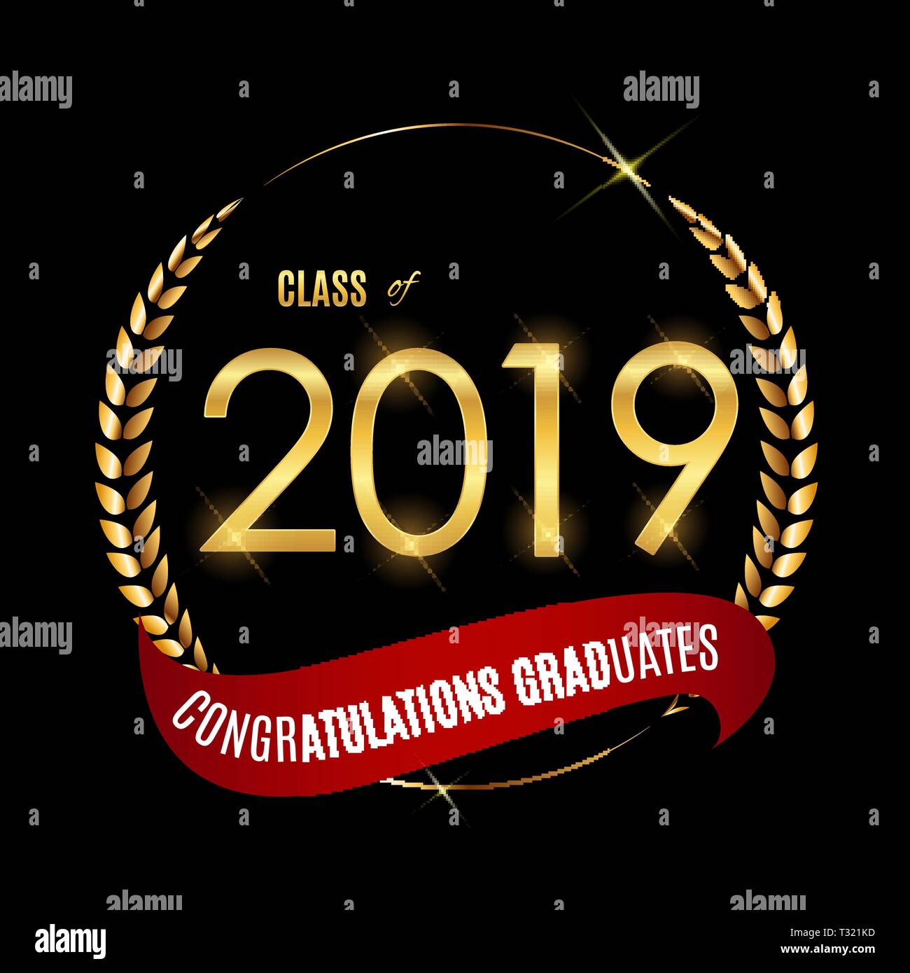 Congratulazioni per la laurea 2019 sfondo classe illustrazione vettoriale EPS10 Illustrazione Vettoriale
