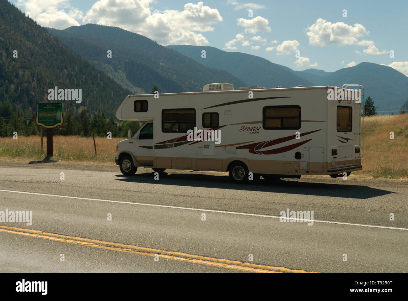 Una vacanza in famiglia RV nel sud di Okanagan nella Columbia Britannica, Canada Foto Stock