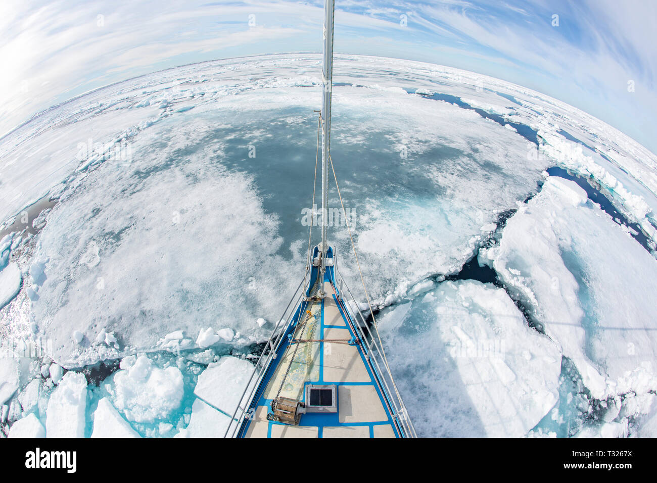Crociera in Barca a vela, Spitsbergen, Oceano Artico, Norvegia Foto Stock