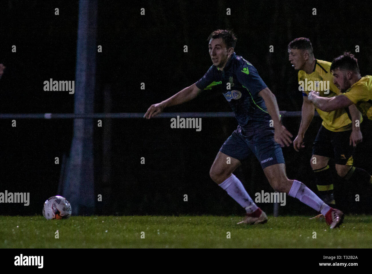 Taffs ben v Penybont in Welsh Football League Division One presso la Rhiw'r Ddar Stadium. Foto Stock Taffs ben v Penybont in Welsh Football League Division One presso la Rhiw'r Ddar Stadium. Foto Stock