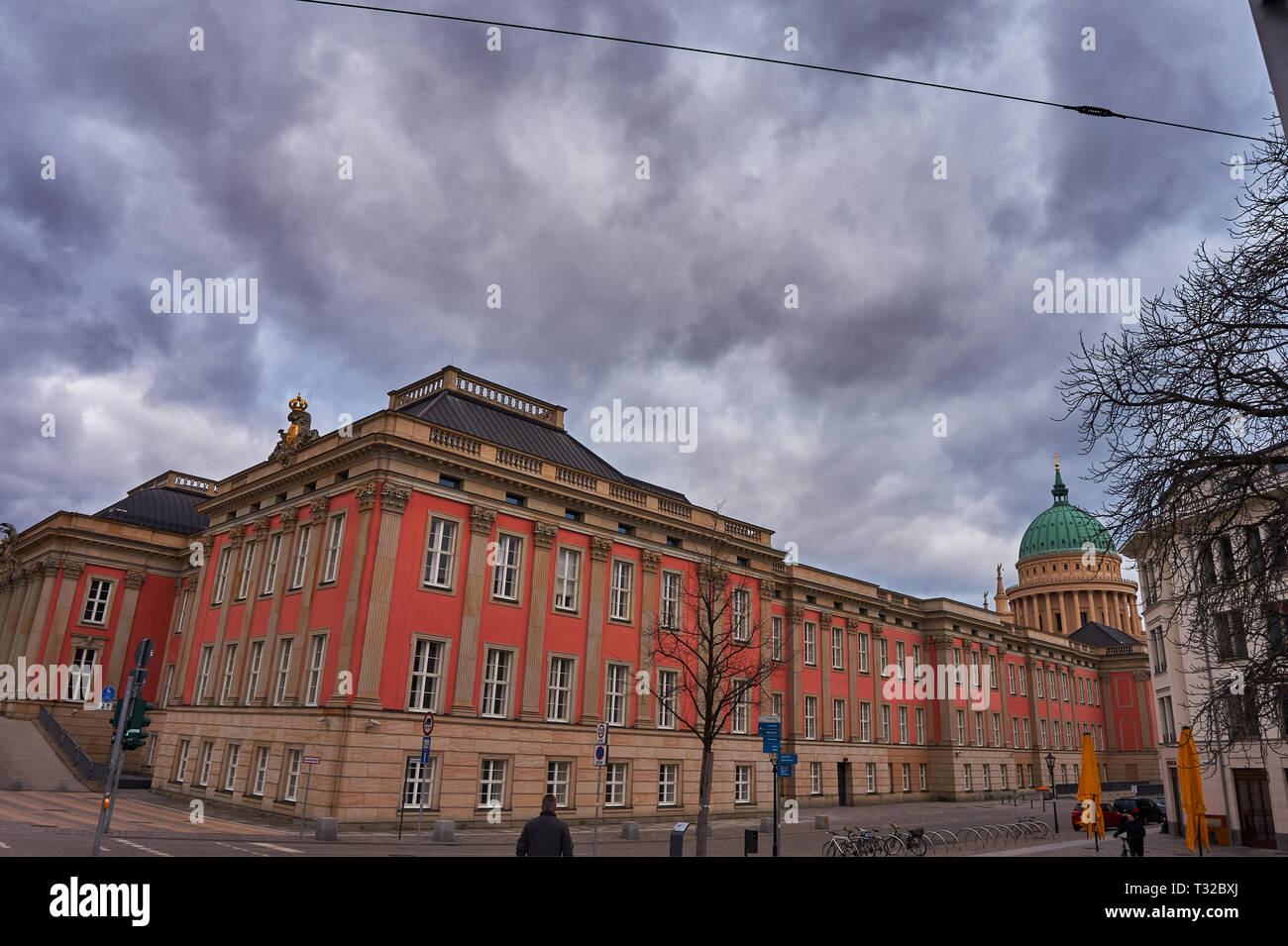 Architettura edifici al di fuori del Landtag o il parlamento dello stato di Brandeburgo a Potsdam, Germania Foto Stock