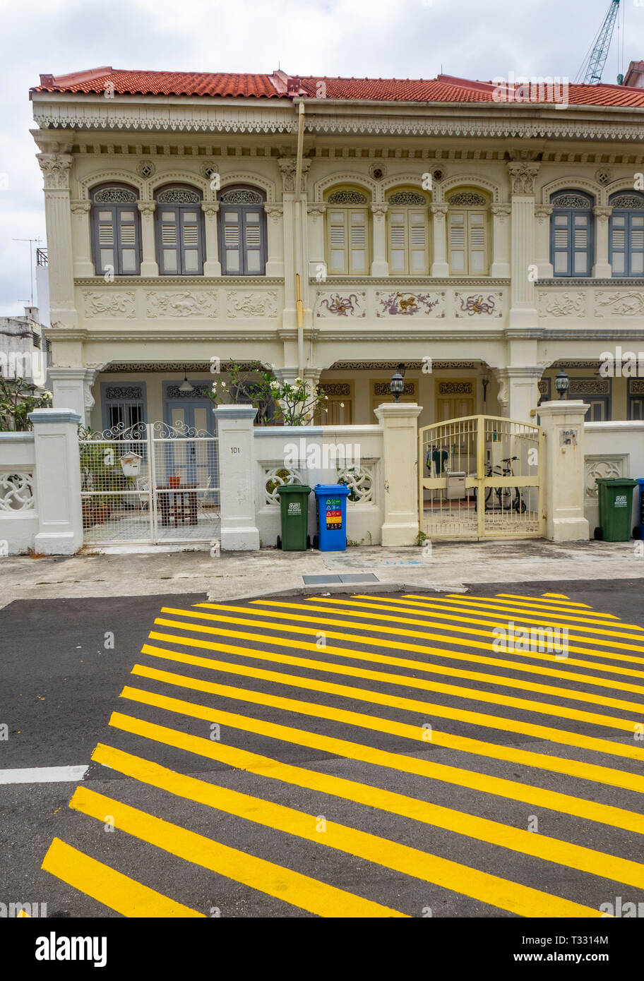 Tradizionale terrazza Peranakan case di Joo Chiat Singapore Foto Stock