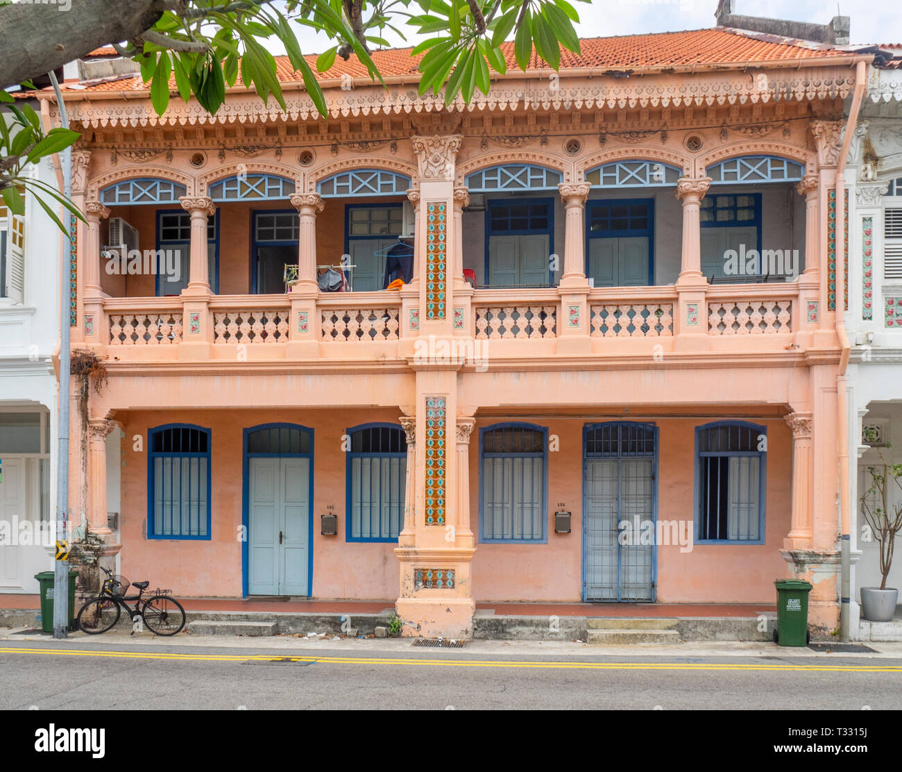 Tradizionale terrazza Peranakan case di Joo Chiat Singapore Foto Stock