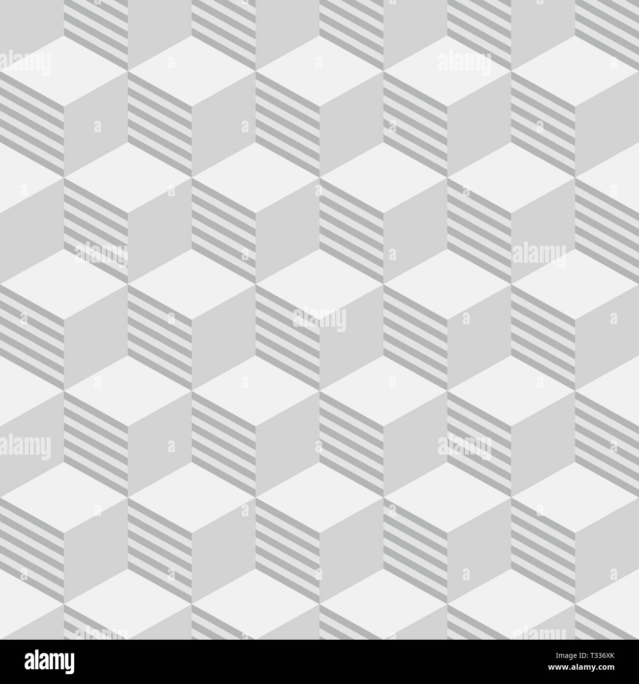 Abstract cubetti isometrica seamless pattern. Moda sfondo grafico. Il design 3D. Illusione ottica. Moderna ed elegante struttura. Grafica Contemporanea. Illustrazione Vettoriale