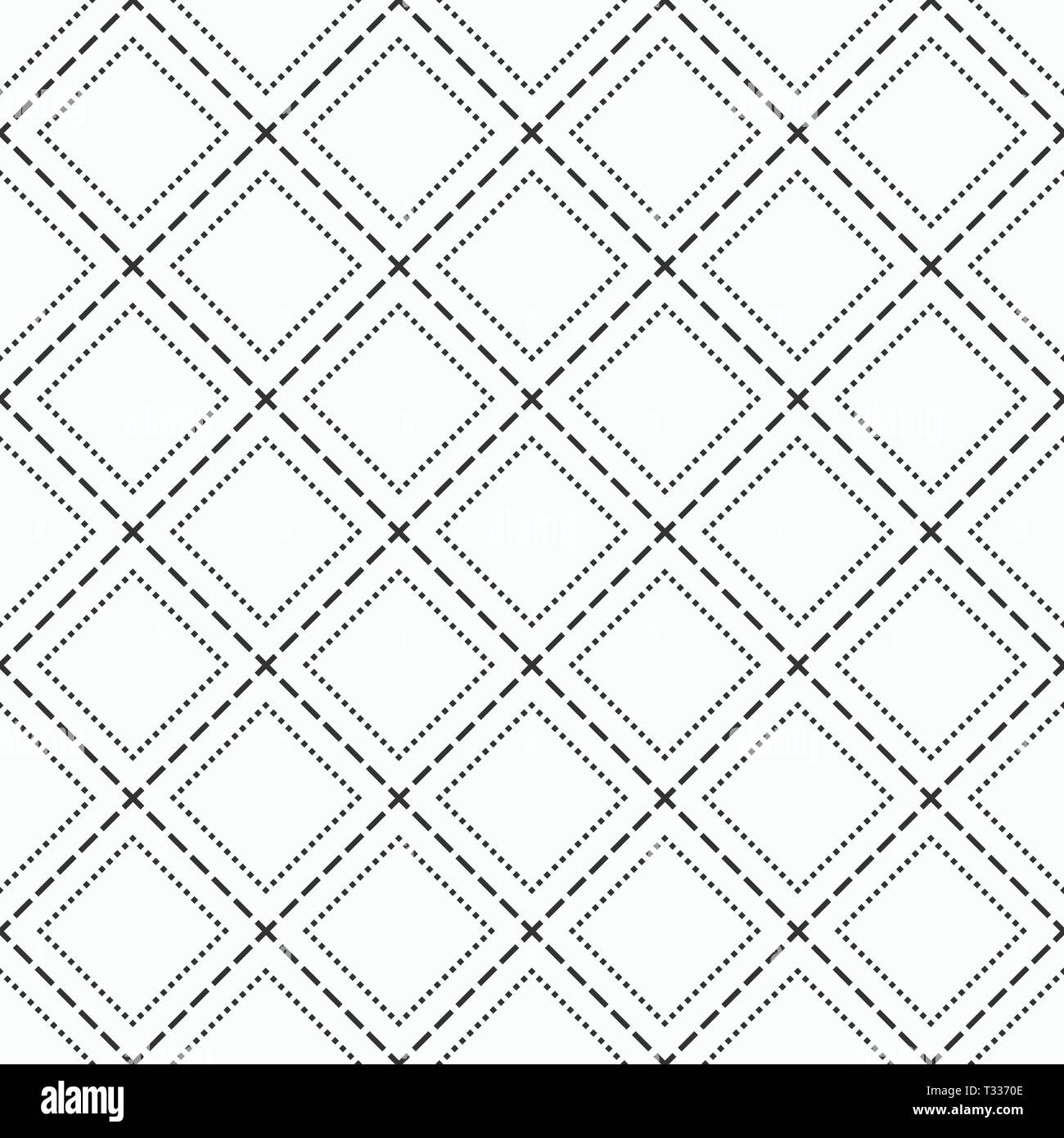 Abstract seamless pattern. Moderna ed elegante struttura. Ripetizione piastrelle geometriche di losanghe punteggiate con cucitura trasversale. Illustrazione Vettoriale