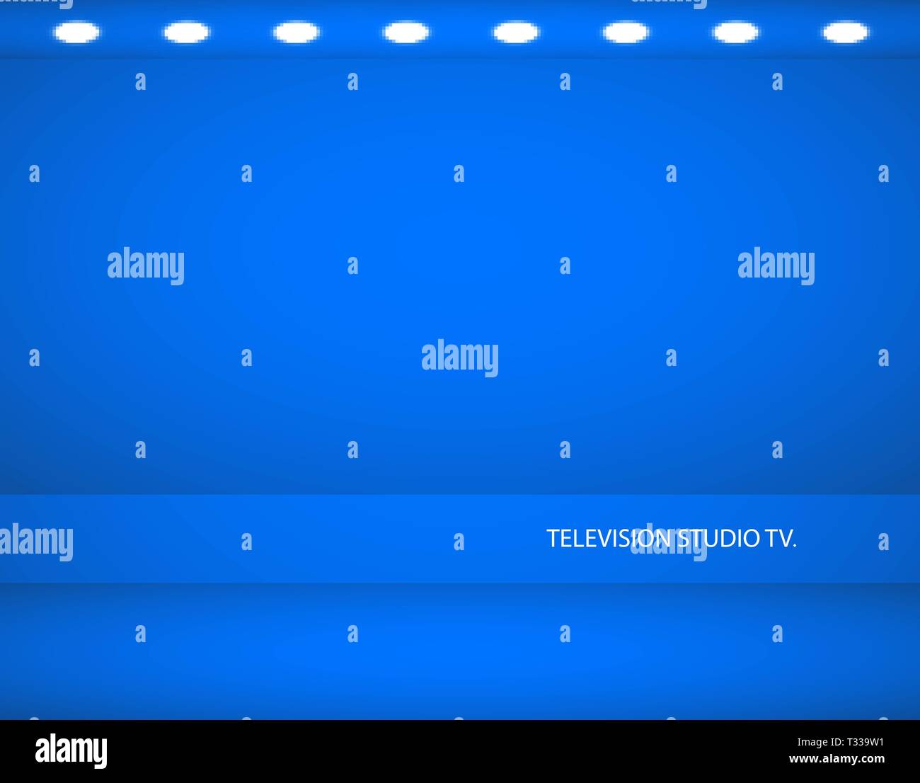 Studio dello sfondo. Il vettore vuoto azzurro studio per il tuo design, spotlight. La grafica vettoriale. Vuoto colore brillante studio tavola, banner pubblicitario. Vect Illustrazione Vettoriale