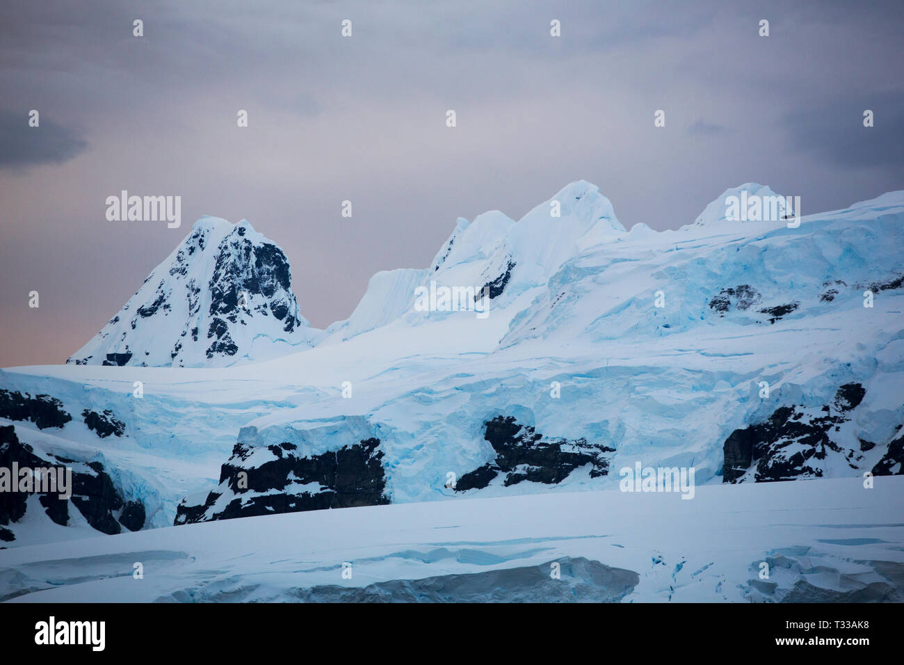 Paesaggio antartico su Anvers Island, Antartico peninsulare. Foto Stock