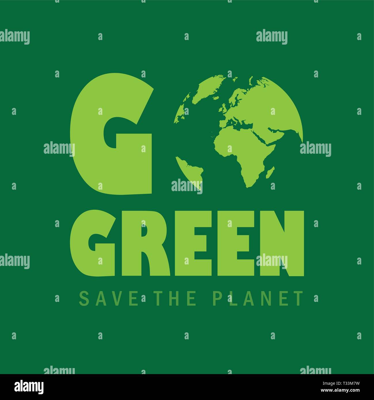 Go green a salvare il pianeta concetto illustrazione vettoriale EPS10 Illustrazione Vettoriale