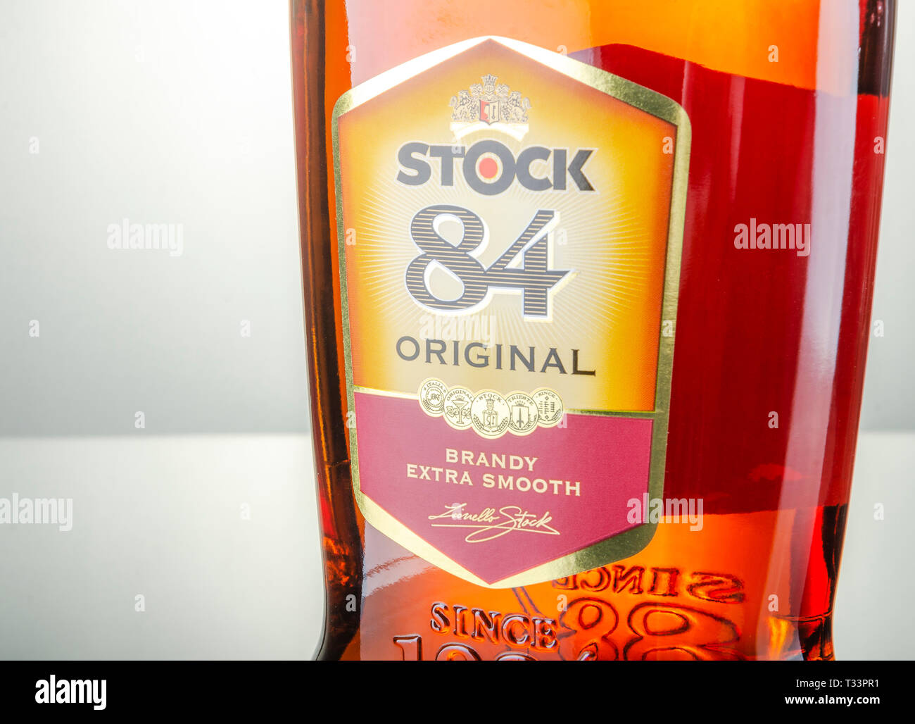 Bottiglia di brandy originale Stock 84 Foto stock - Alamy