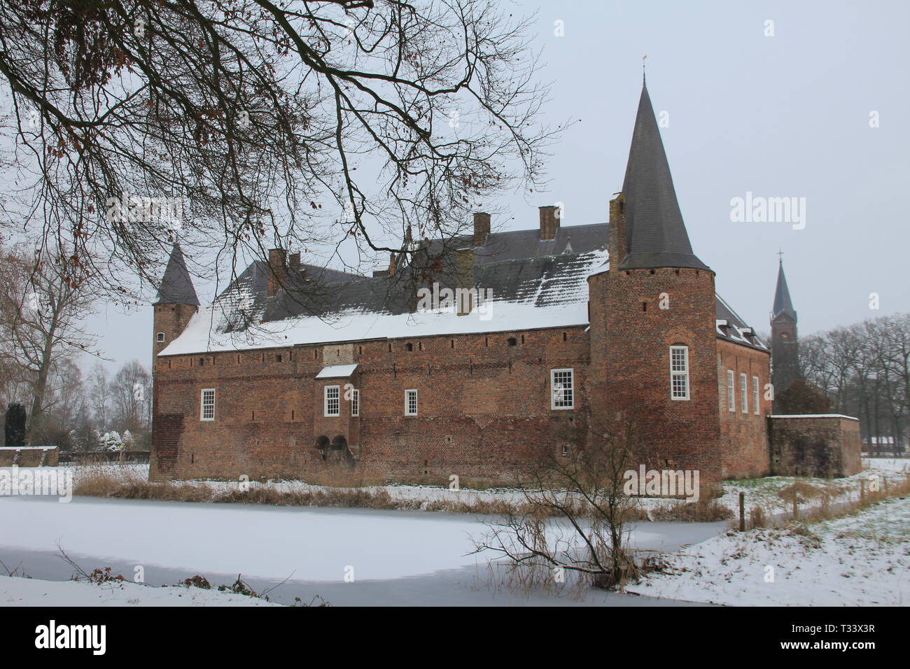 Hernen Castle in inverno Foto Stock