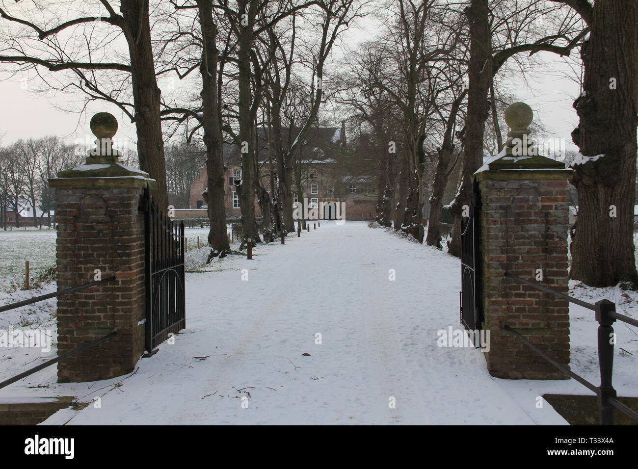 Hernen Castle in inverno Foto Stock