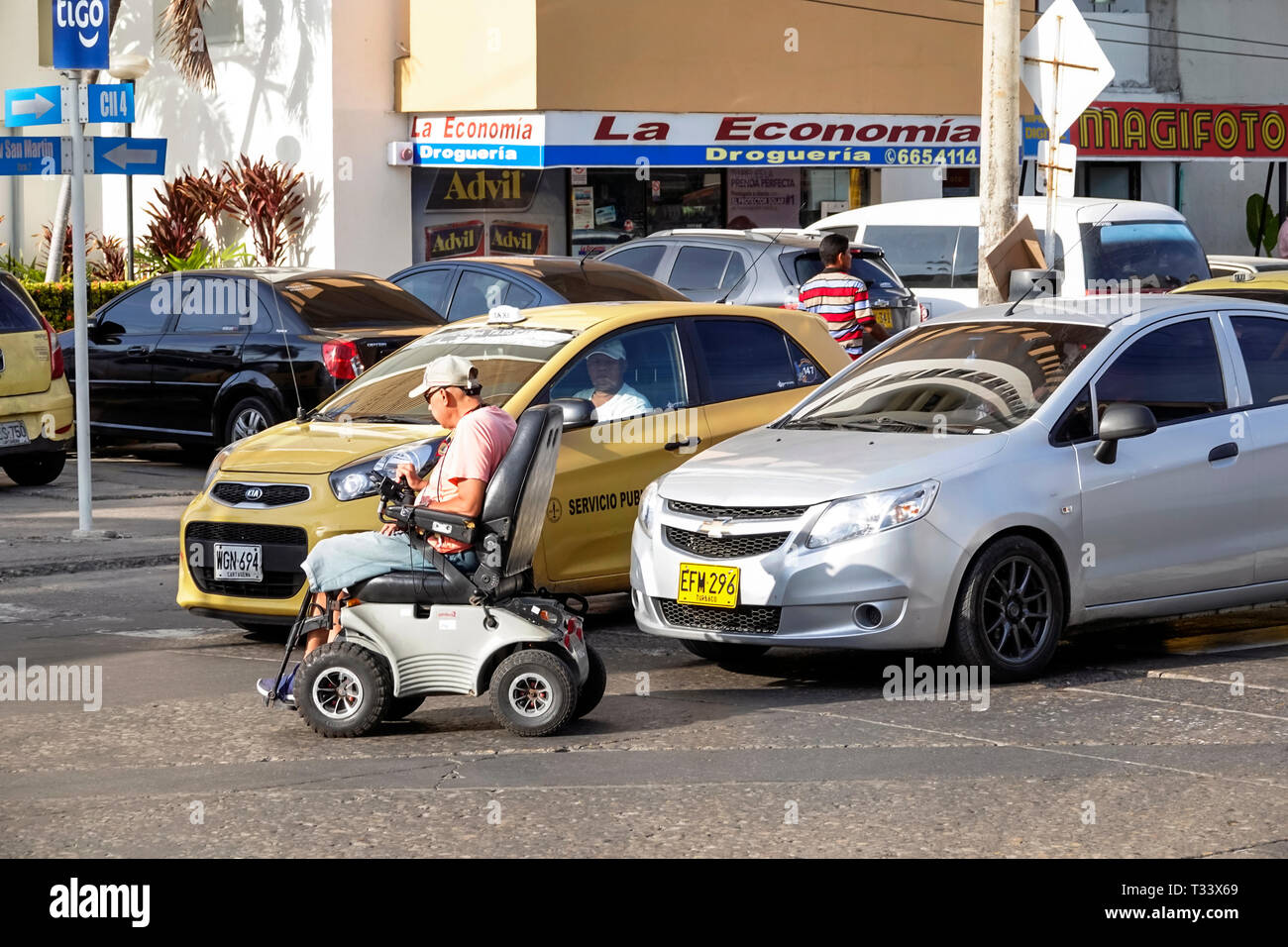 Cartagena Colombia,Bocagrande,latino ispanico Latino etnia immigrati minoritari, residenti, adulti uomini uomini maschi, disabili disabil Foto Stock