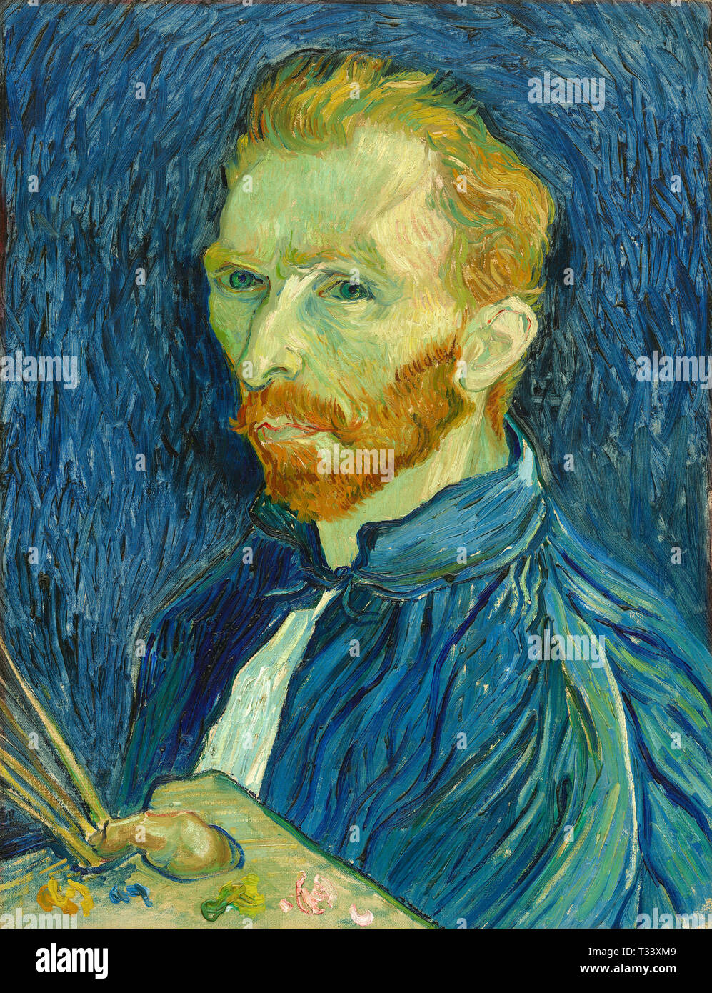 Vincent van Gogh (Olandese, 1853 - 1890), autoritratto, 1889, olio su tela, Foto Stock