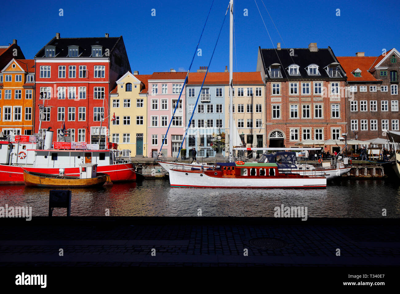 Nyhavn a Copenaghen, Danimarca Foto Stock
