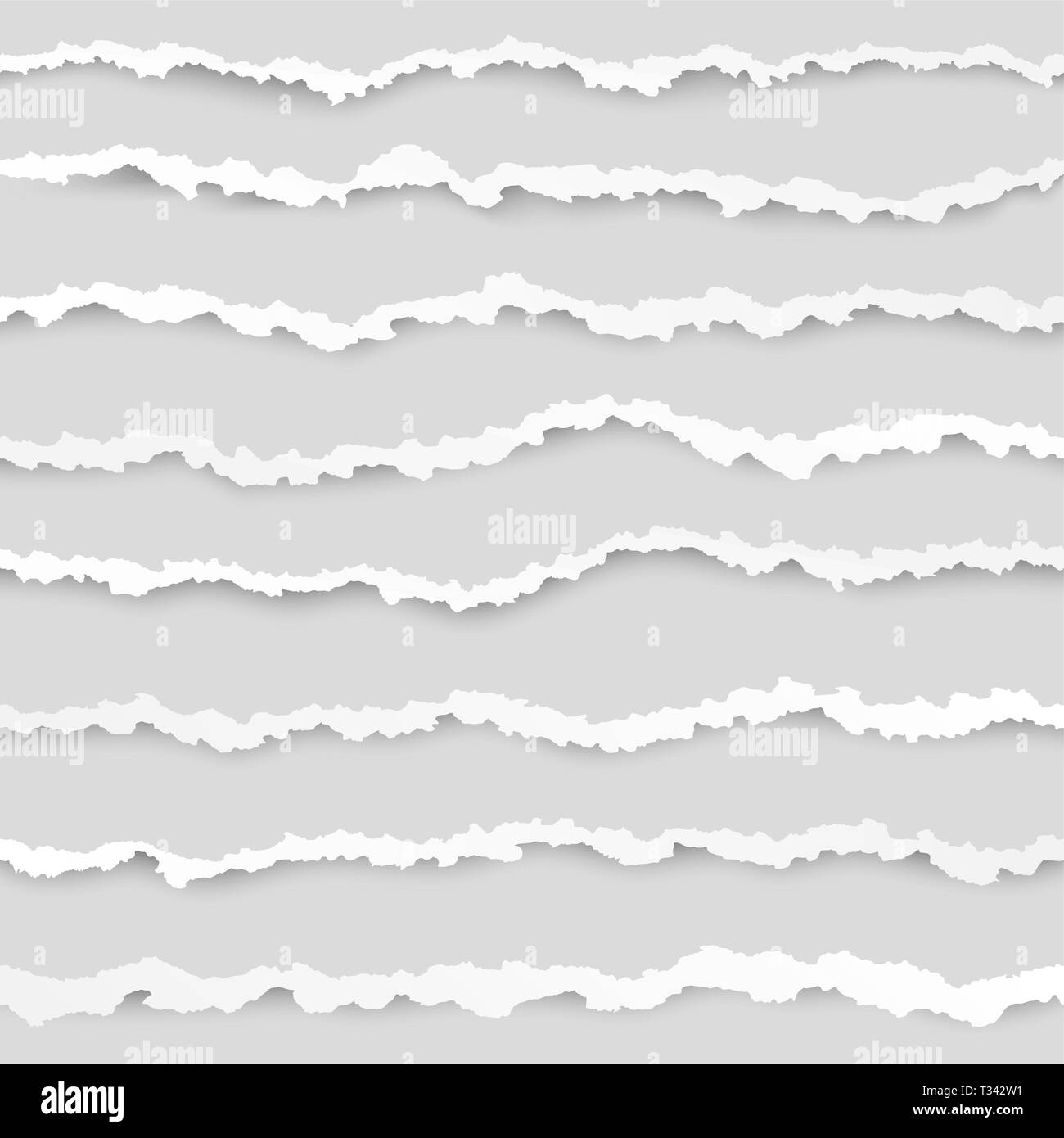 Set di carta strappata strisce elemento. Abstract di Grana carta con bordo danneggiato. Illustrazione Vettoriale Illustrazione Vettoriale