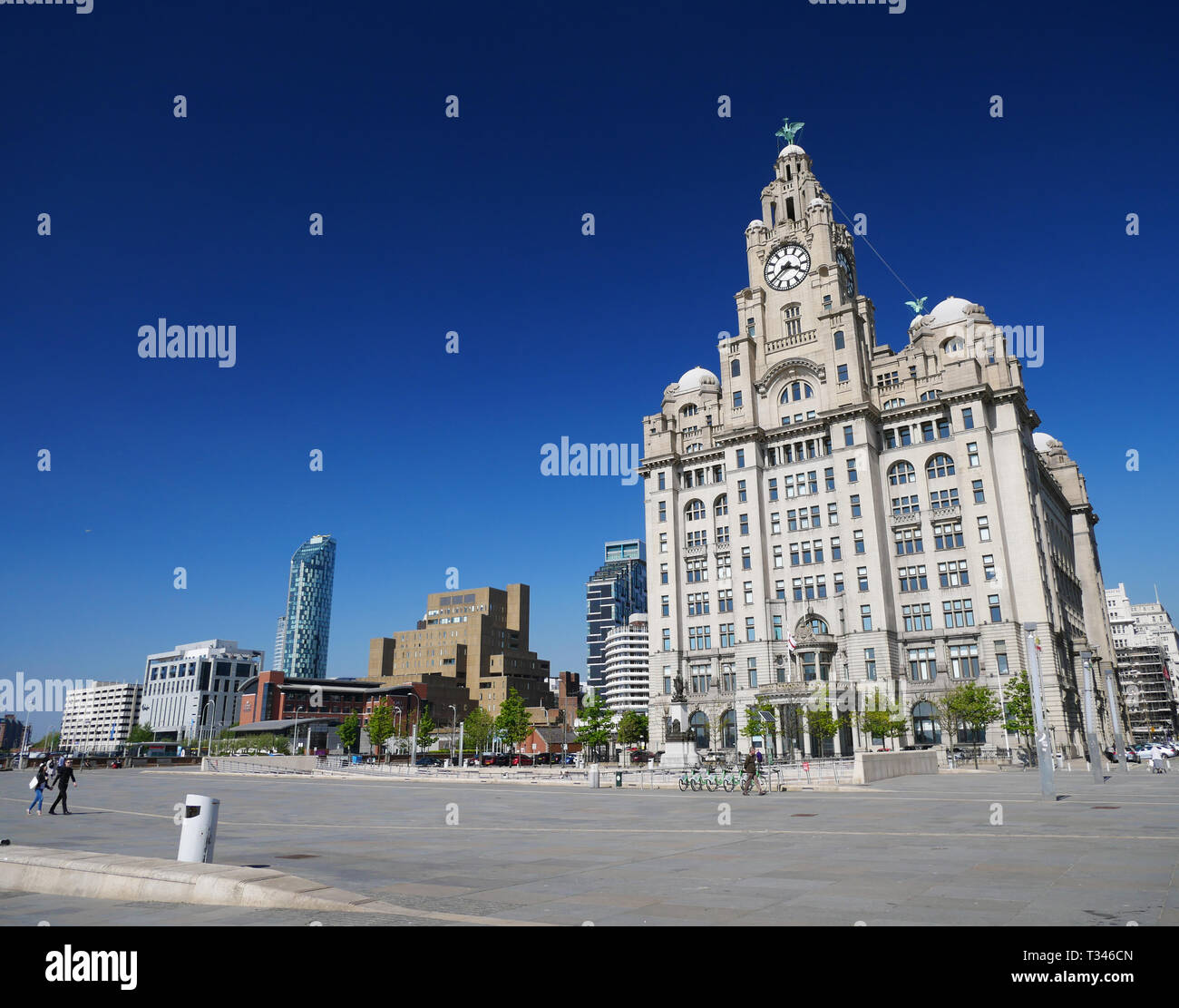 Il Royal Liver Building su Liverpool elencati UNESCO waterfront. Foto Stock