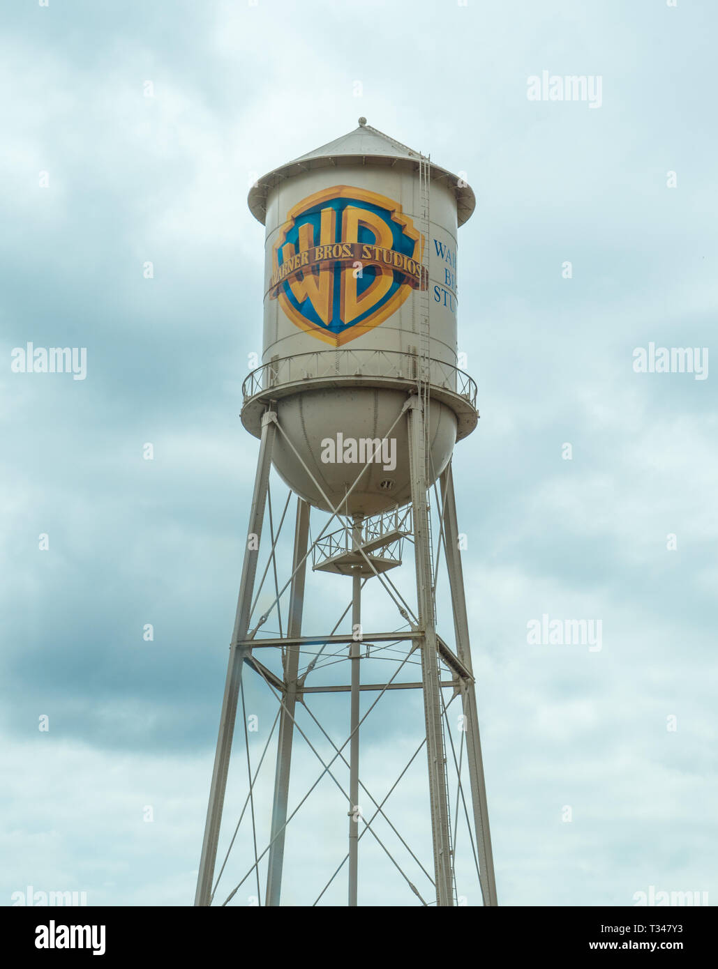 Warner Bros Studio Tour, Water Tower, Burbank, in California, Stati Uniti d'America Foto Stock