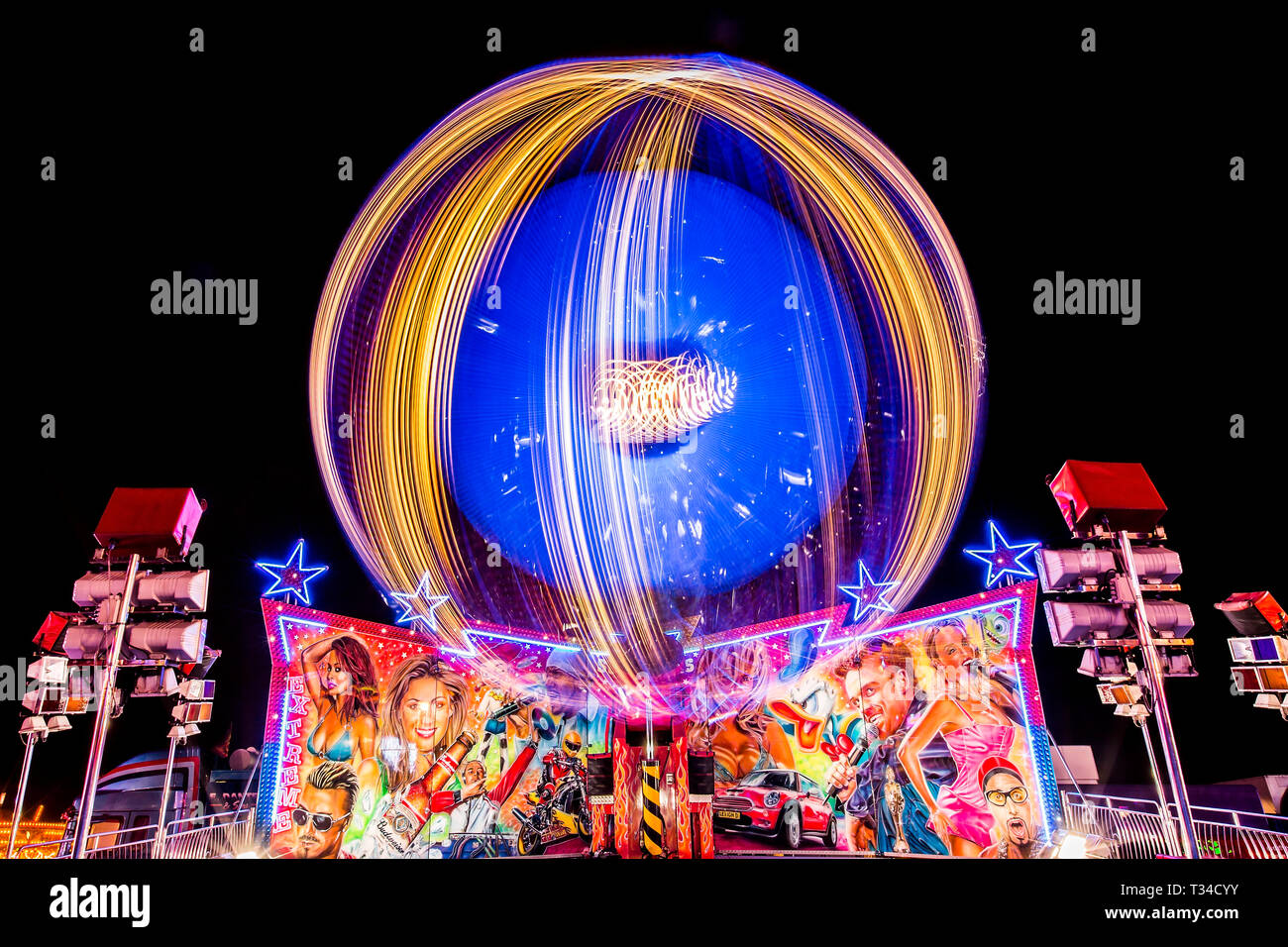 Scary escursione notturna al grande vapore Dorset UK Fair Foto Stock