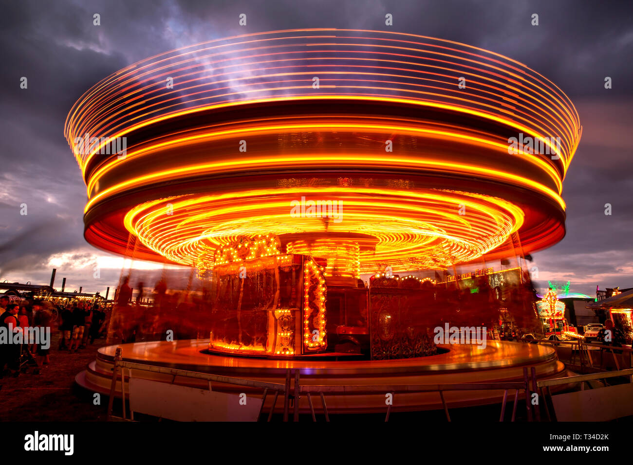 Scary escursione notturna al grande vapore Dorset UK Fair Foto Stock