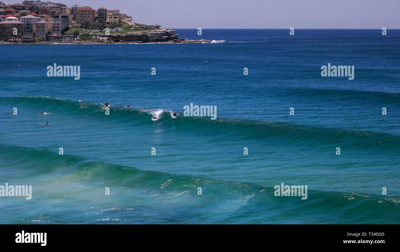 Bodyboard Surf a Bondi Beach a Sydney in Australia Foto Stock