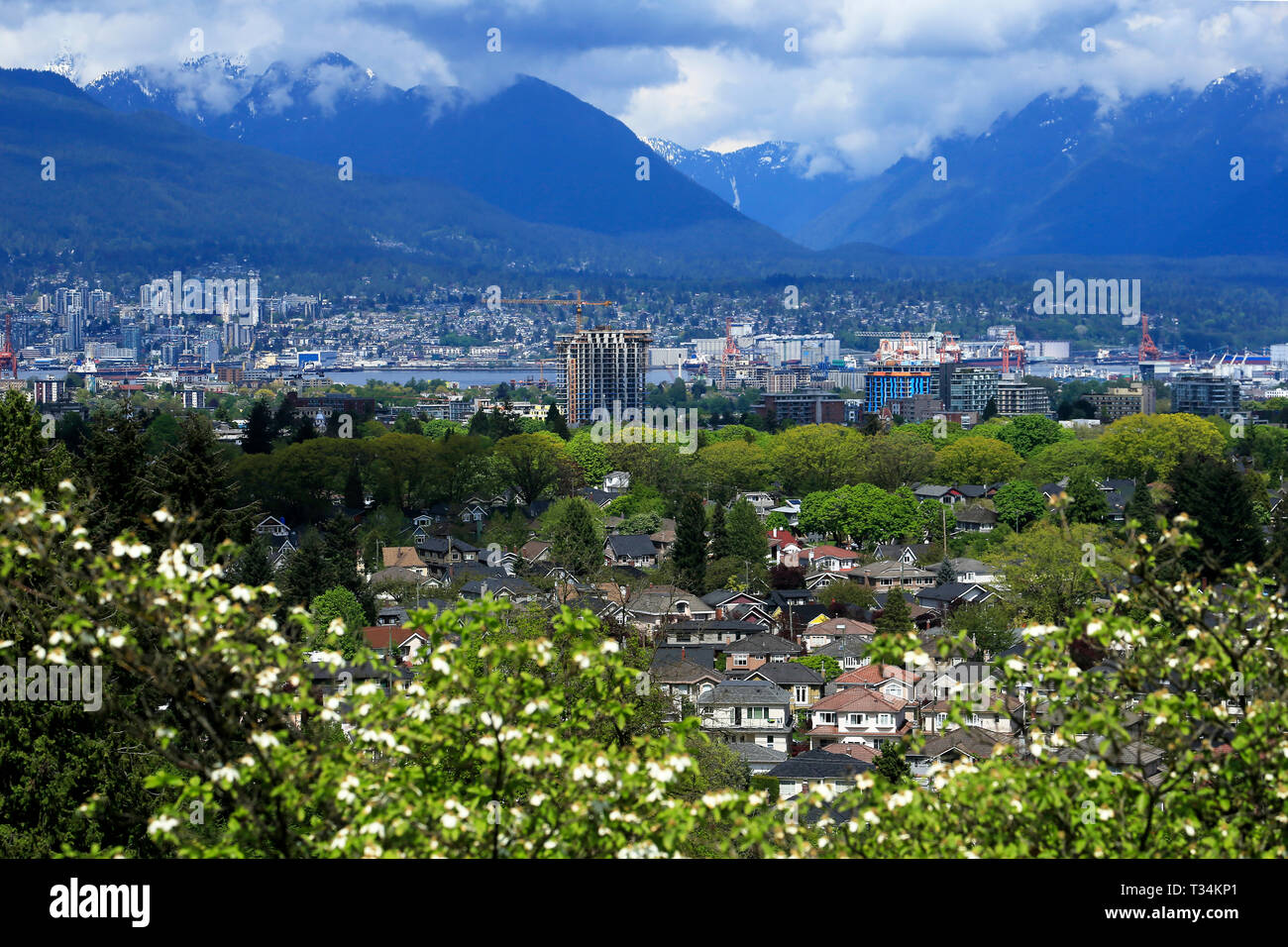 Lo skyline della citta', Vancouver, British Columbia, Canada Foto Stock