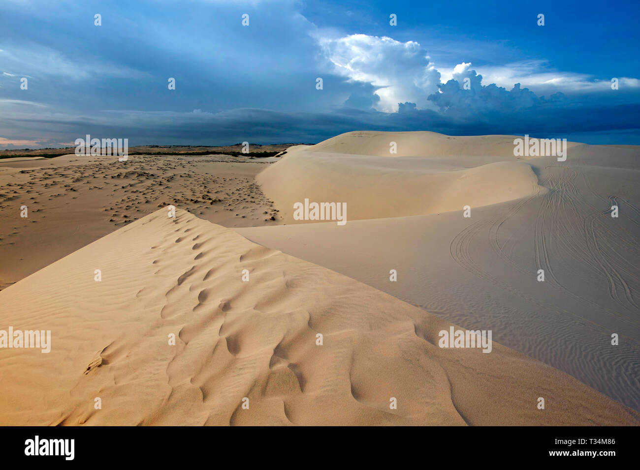 Dune di sabbia del deserto, Mui Ne, Bình Thuan Provincia, Vietnam Foto Stock