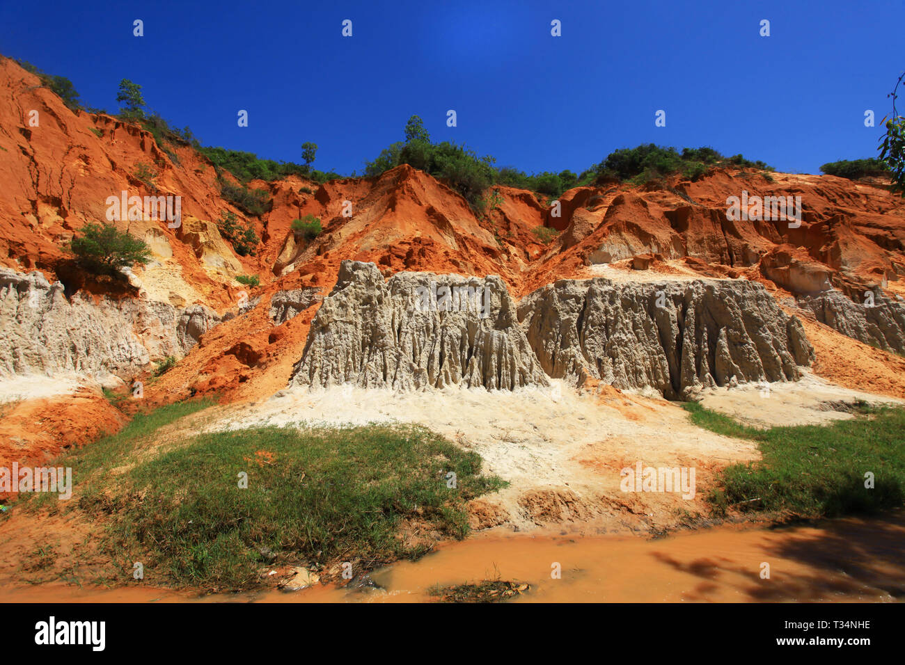 Paesaggio roccioso, Phan Thiet, Binh Thuan Provincia, Vietnam Foto Stock