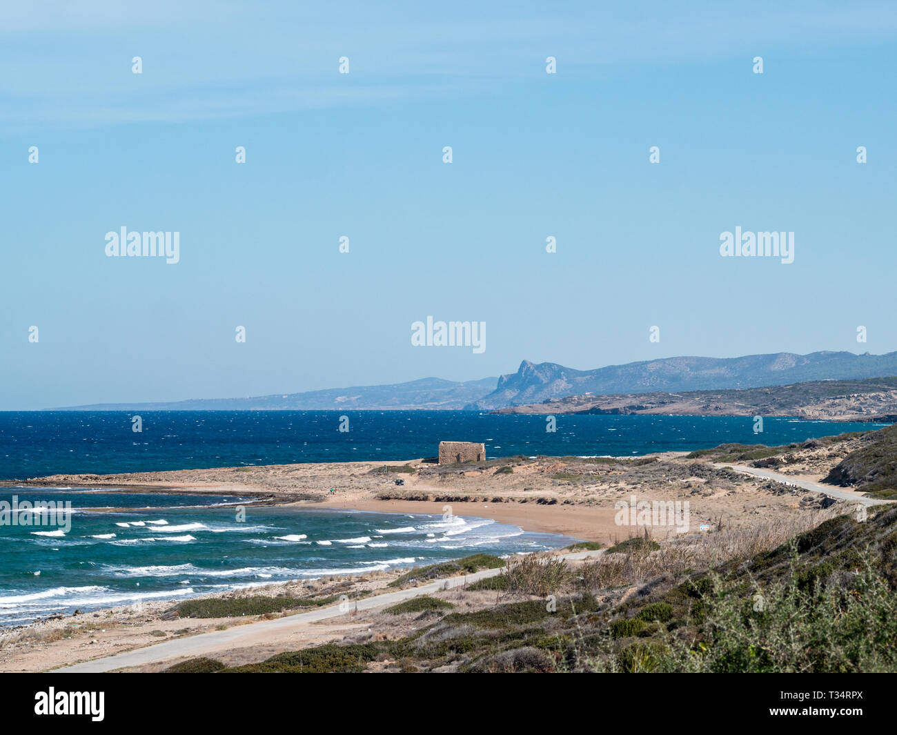 Cipro del nord della penisola Karpass litorale Foto Stock