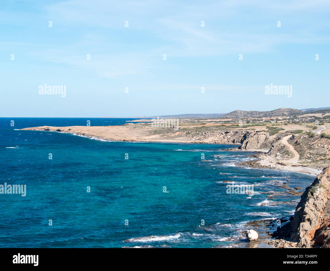 Cipro del nord della penisola Karpass litorale Foto Stock