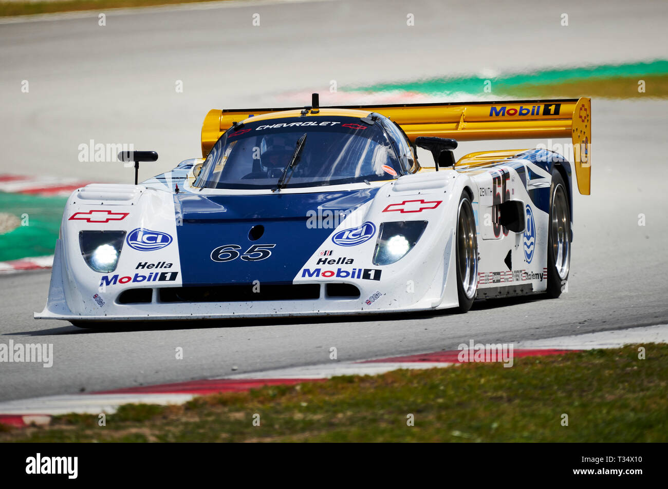 Circuito de Barcelona-Catalunya, Barcelona, Spagna. 6 apr, 2019. L'Esp&#sso;ritu de Montju&#xef;c motor racing festival, giorno 2; Mike Wrigley (GBR) guida Spice SE89C 1989 durante l'Espiritu de Montjuic Credito: Azione Sport Plus/Alamy Live News Foto Stock