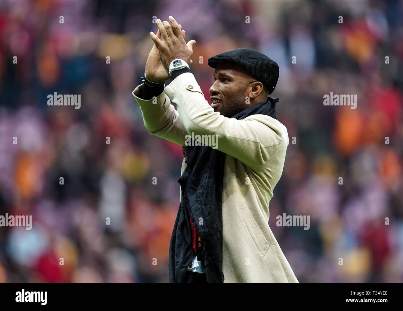 Il 13 gennaio 2019 : Didier Drogba prima che il gioco il Galatasaray v Yeni Malatyaspor al Turk Telekom Stadium di Istanbul, Turchia. Ulrik Pedersen/CSM Foto Stock