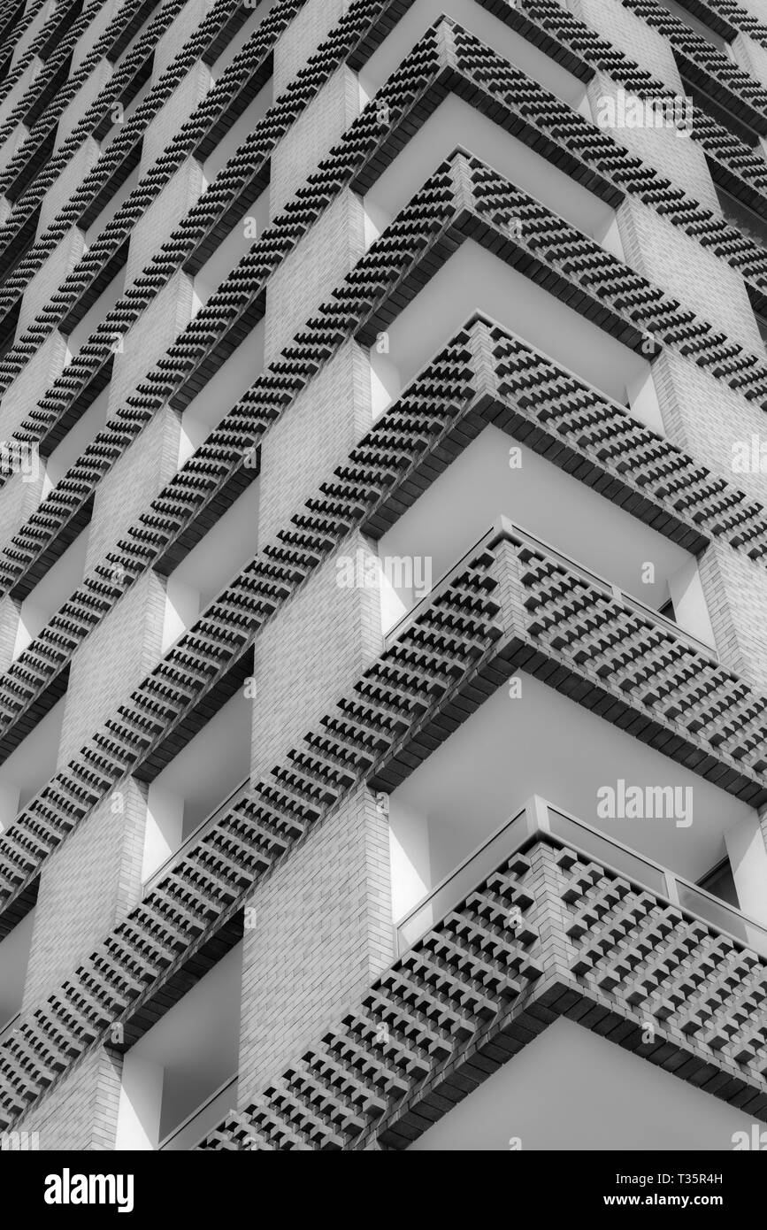 Dettaglio di una delle torri Westkaai (numero 5) si trova nel centro della città di Anversa (Belgio). Foto Stock