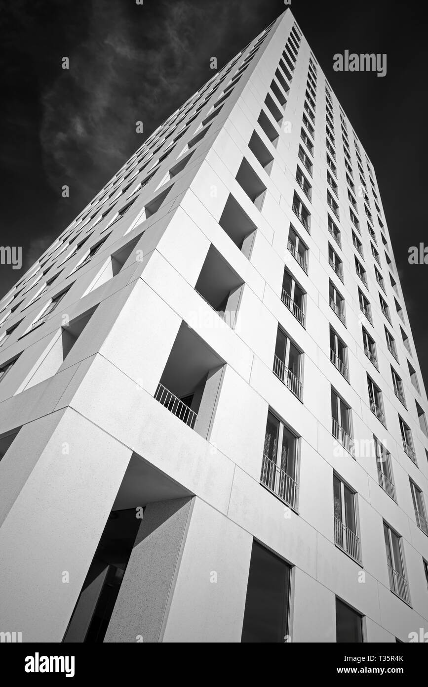 Dettaglio di una delle torri Westkaai (numero 4), situato nel centro della città di Anversa (Belgio) Foto Stock