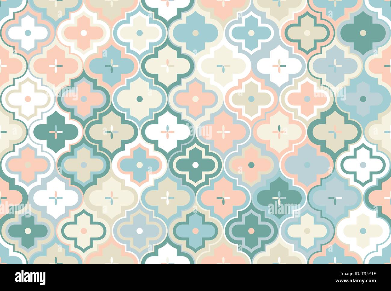 Quatrefoil marocchino Seamless Mosaico pattern vettore Ogee Illustrazione Vettoriale