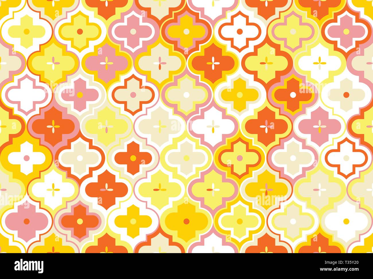 Quatrefoil marocchino Seamless Mosaico pattern vettore Ogee Illustrazione Vettoriale