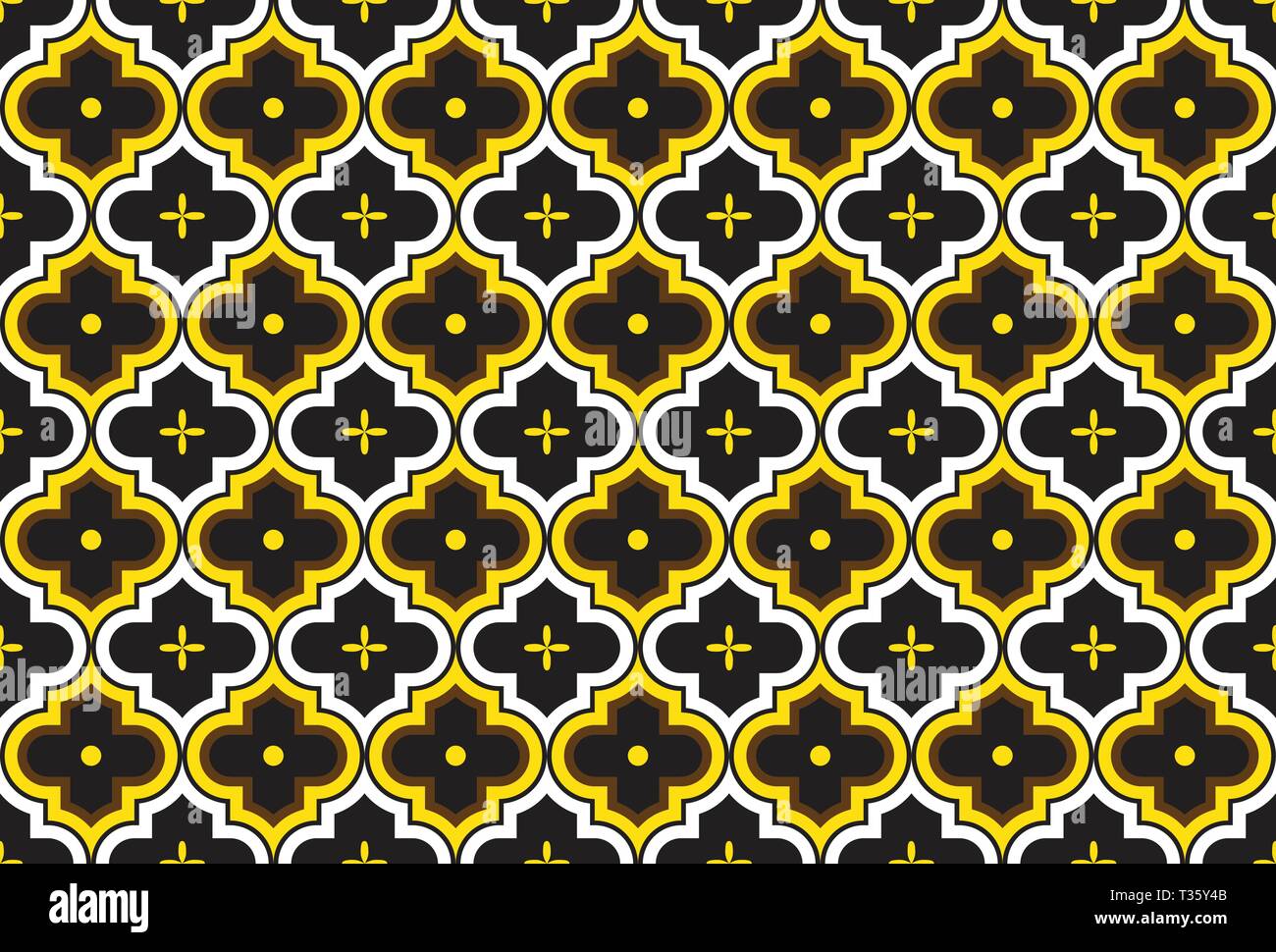 Quatrefoil marocchino Seamless Mosaico pattern vettore Ogee Illustrazione Vettoriale