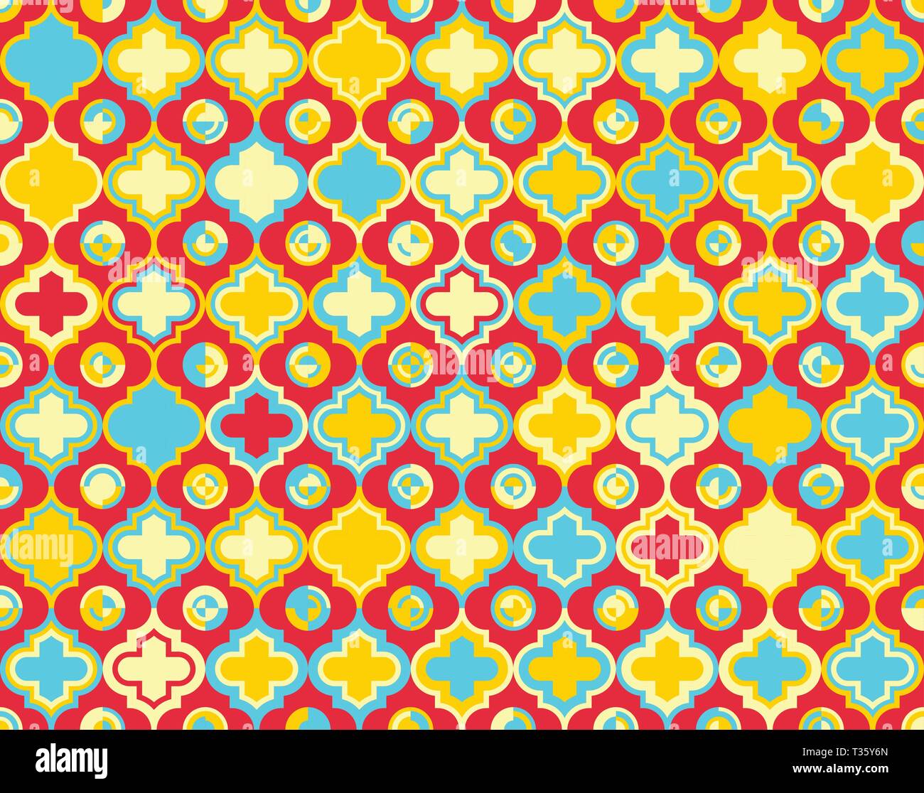 Quatrefoil marocchino Seamless Mosaico pattern vettore Ogee Illustrazione Vettoriale