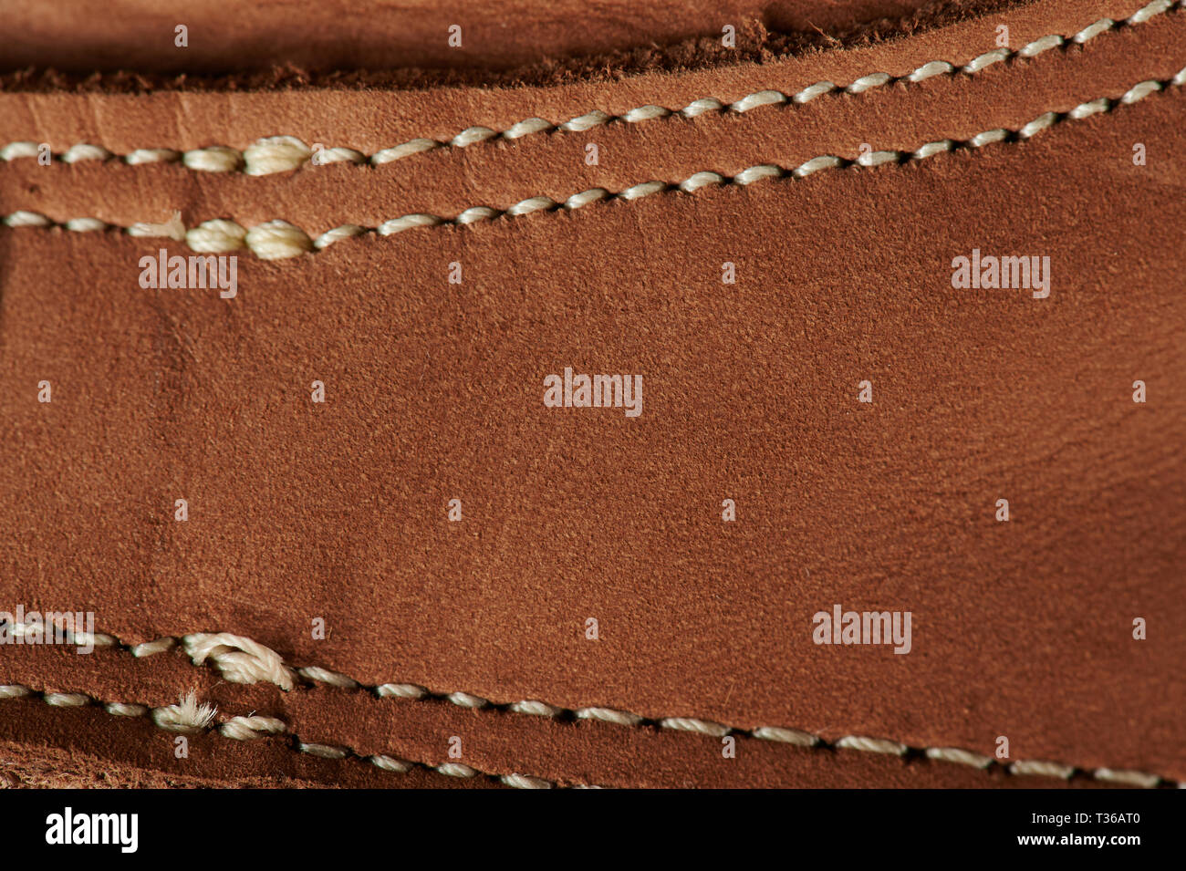 Punti di bianco su marrone cuoio macro vista ravvicinata Foto Stock